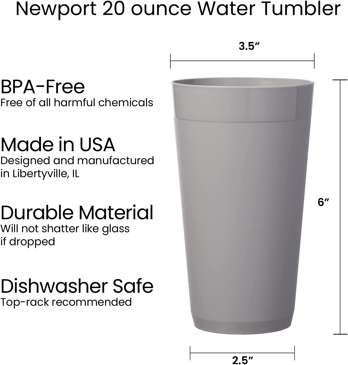 Stackable Water Tumblers Gray - Image 2