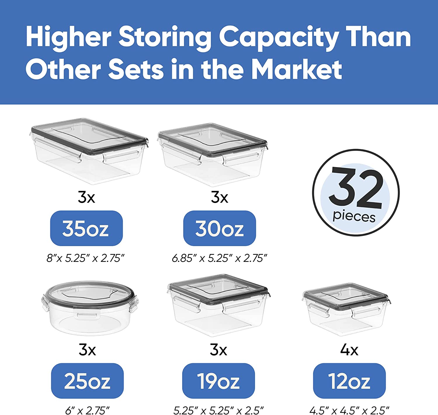 32 Piece Food Storage Containers Set - Image 2