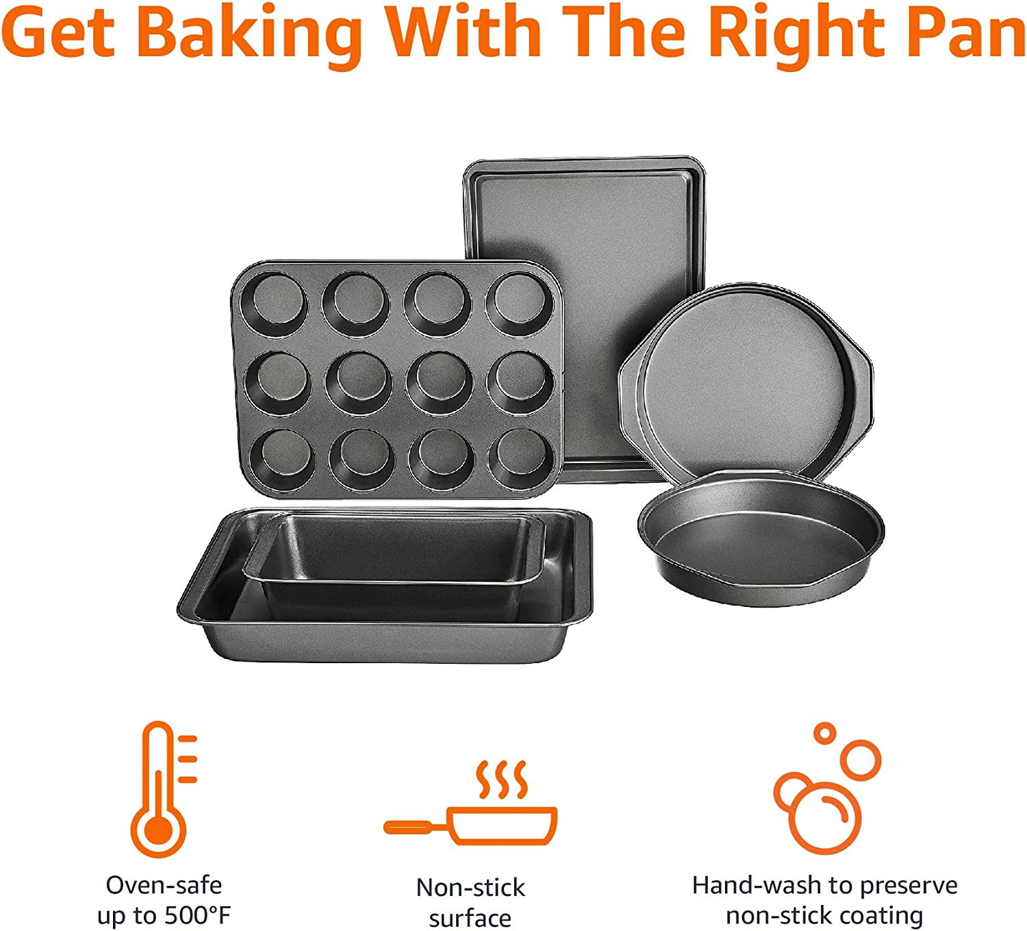 6-Piece Nonstick, Carbon Steel Oven Bakeware Baking Set - Image 2