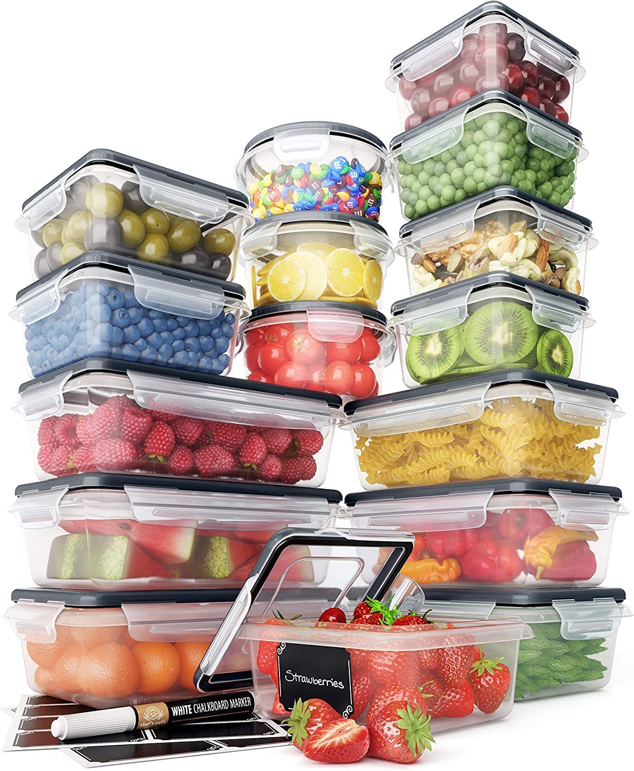 32 Piece Food Storage Containers Set