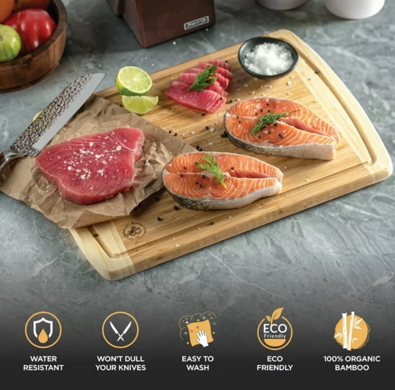Bambüsi Extra Large Bamboo Cutting Board, Kitchen Chopping Board - Image 2