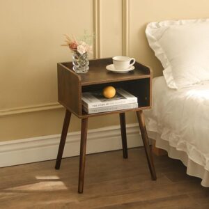 Mid Century Modern Side Table Bedroom with Storage