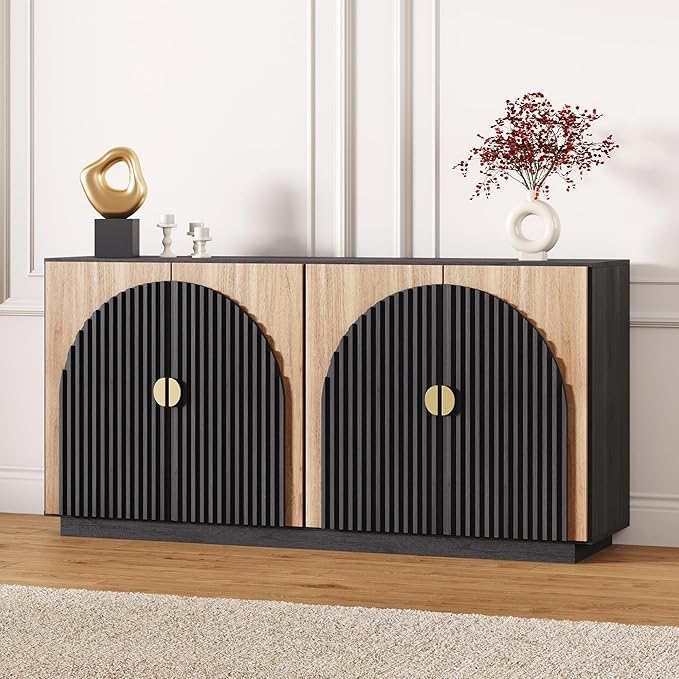 65 Inch Symmetrical Arc Accent Sideboard Large Console Table