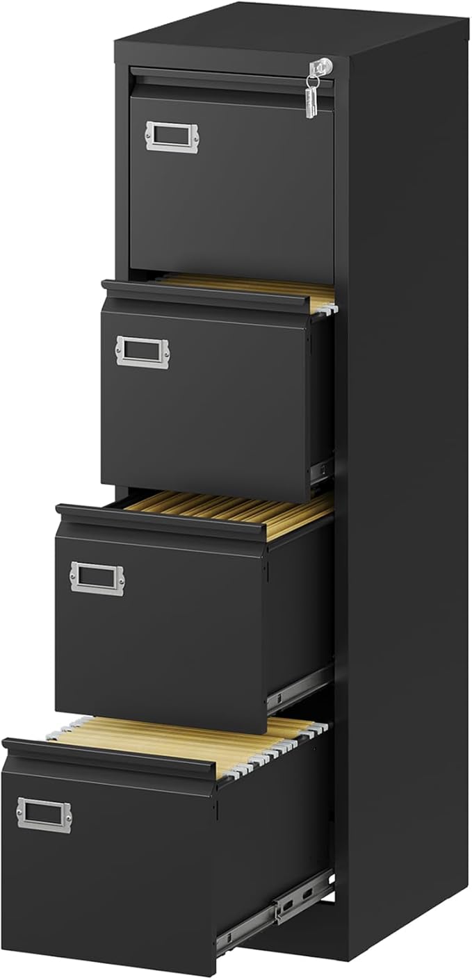 File Cabinet - 4 Drawers Vertical 17.8" Deep Lockable