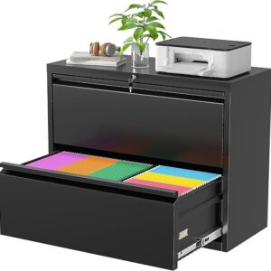 Superday Metal Lateral File Cabinet with Lock, 2 Drawer