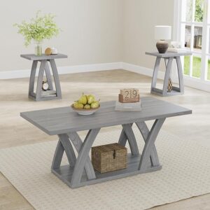 3 Pieces Living Room Sets Contemporary Coffee and End Tables