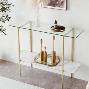 Glass Console Table for Living Room