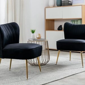 Velvet Accent Chair Set of 2 Comfy Living Room