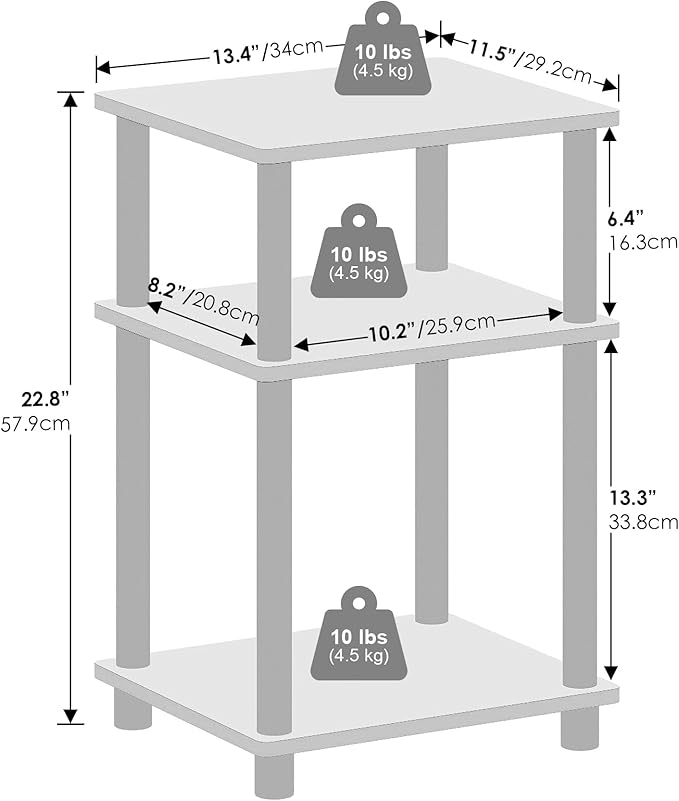 3-Tier Turn-N-Tube Open Storage Nightstand - Image 5