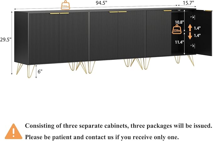 Modern Wood Accent Cabinet with Adjustable Shelves - Image 5