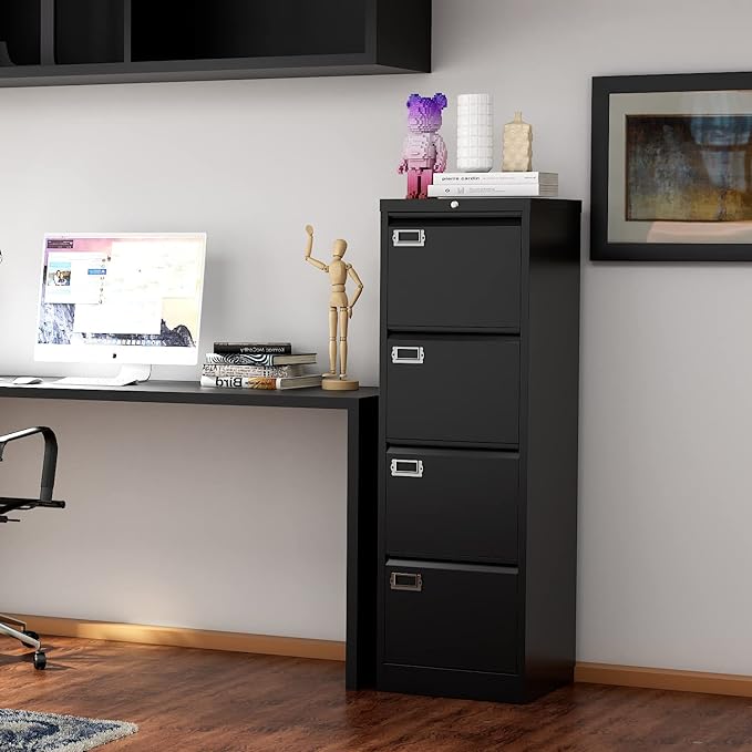 File Cabinet - 4 Drawers Vertical 17.8" Deep Lockable - Image 5