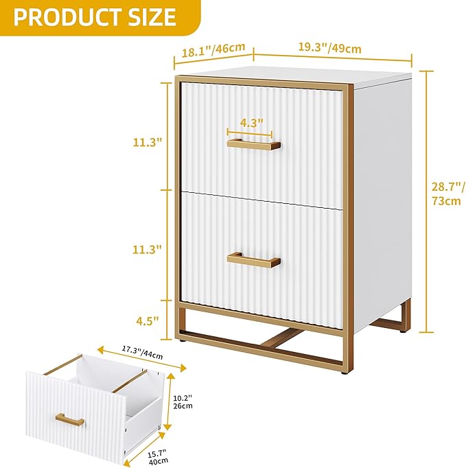 28 Deep 2-Drawer File Cabinet, Vertical Filing Cabinet with Drawers - Image 5