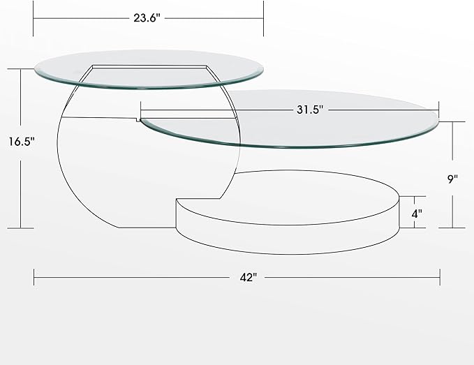 Glass Round Coffee Table with Storage - Image 5