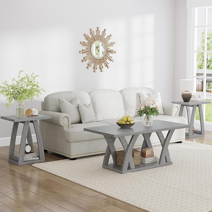 3 Pieces Living Room Sets Contemporary Coffee and End Tables - Image 5