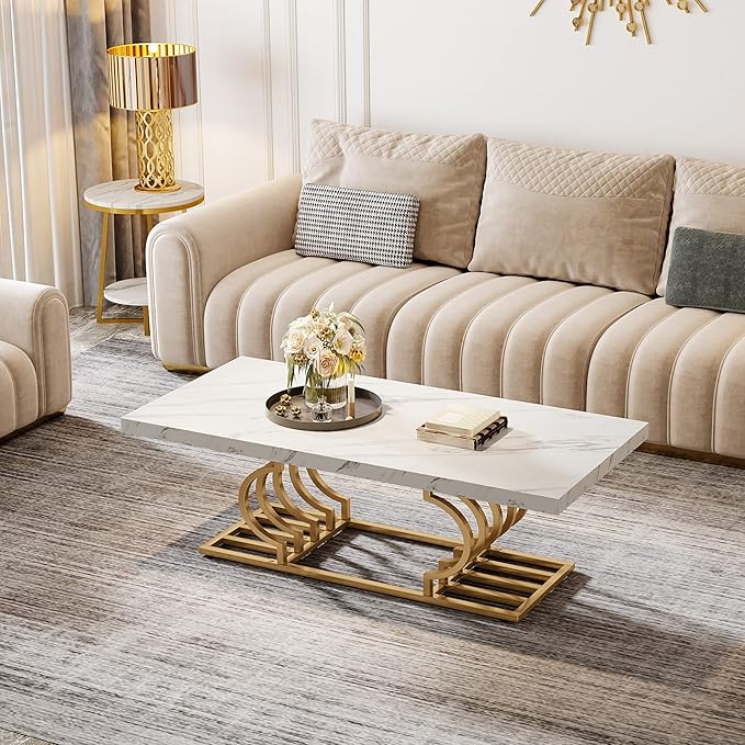 47 Inch Modern Coffee Table for Living Room - Image 5