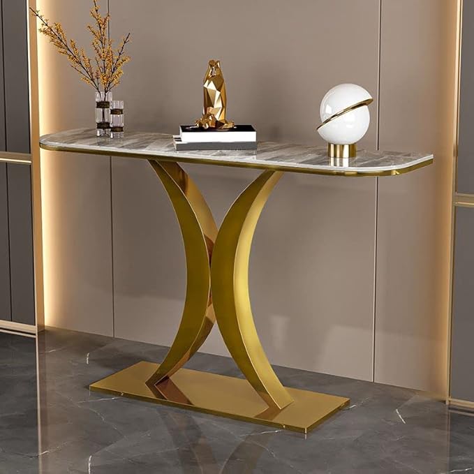 Console Table for Entryway Hall, Modern 12 Inch Wide Glam - Image 4