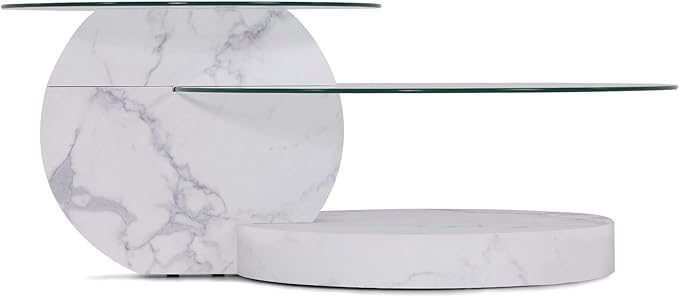 Glass Round Coffee Table with Storage - Image 4