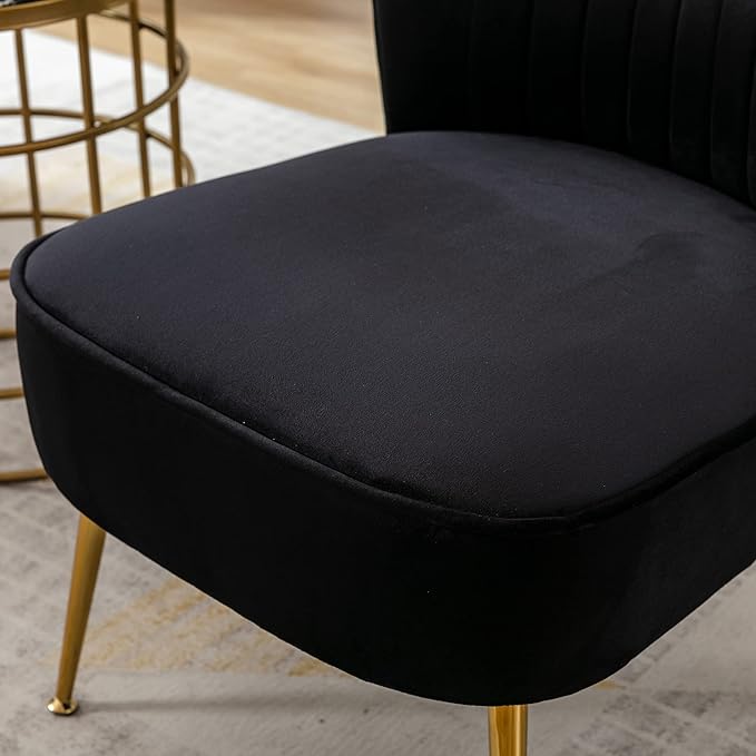 Velvet Accent Chair Set of 2 Comfy Living Room - Image 4