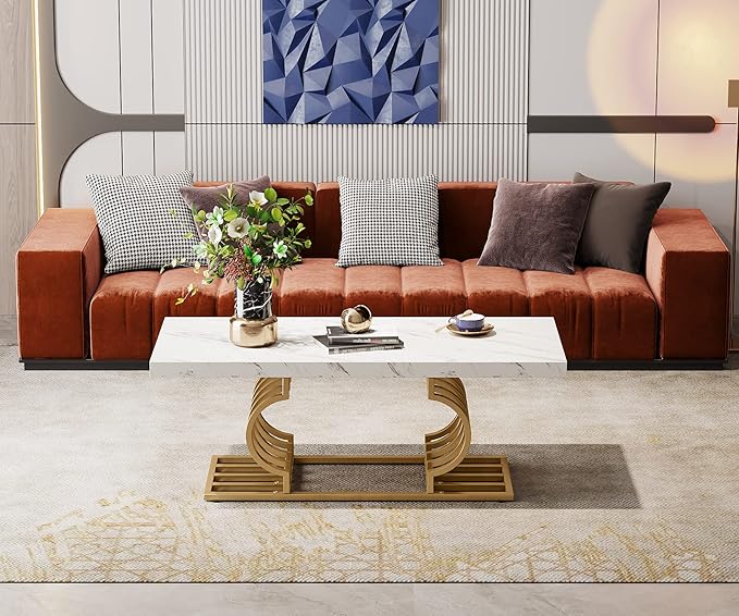 47 Inch Modern Coffee Table for Living Room - Image 3
