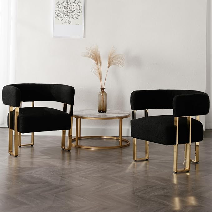 Modern Barrel Accent Chairs Set of 2 - Image 3
