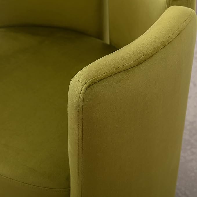 Modern Velvet Accent Chairs Set of 2 Comfy Upholstered Barrel Side Chair - Image 3