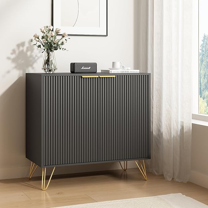 Modern Wood Accent Cabinet with Adjustable Shelves - Image 2