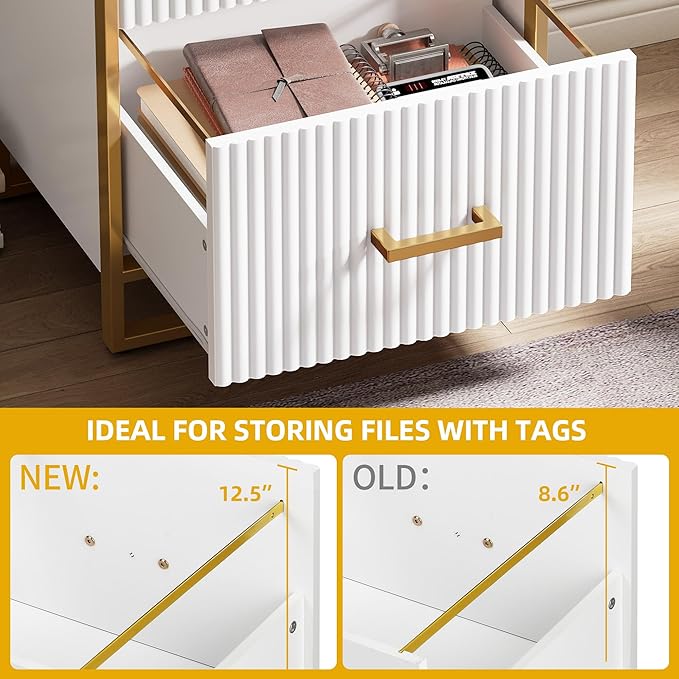 28 Deep 2-Drawer File Cabinet, Vertical Filing Cabinet with Drawers - Image 2