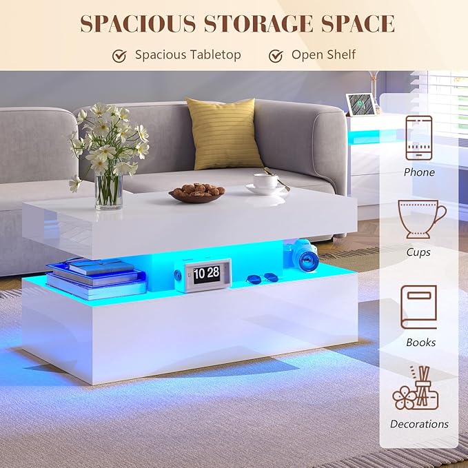 2-Tier Storage Space, Minimalist Coffee Table - Image 2