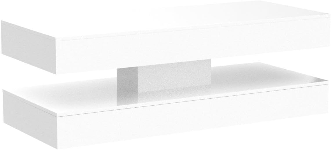 47.3IN High Glossy LED Coffee Table - Image 2