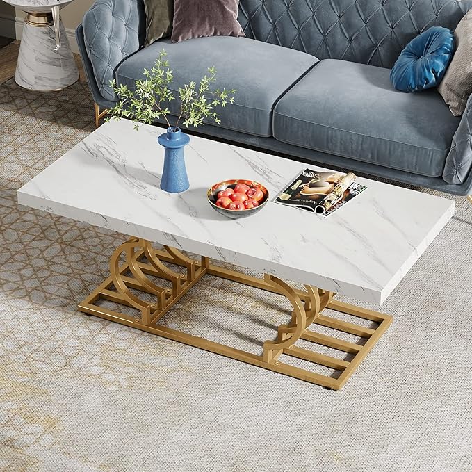 47 Inch Modern Coffee Table for Living Room - Image 2