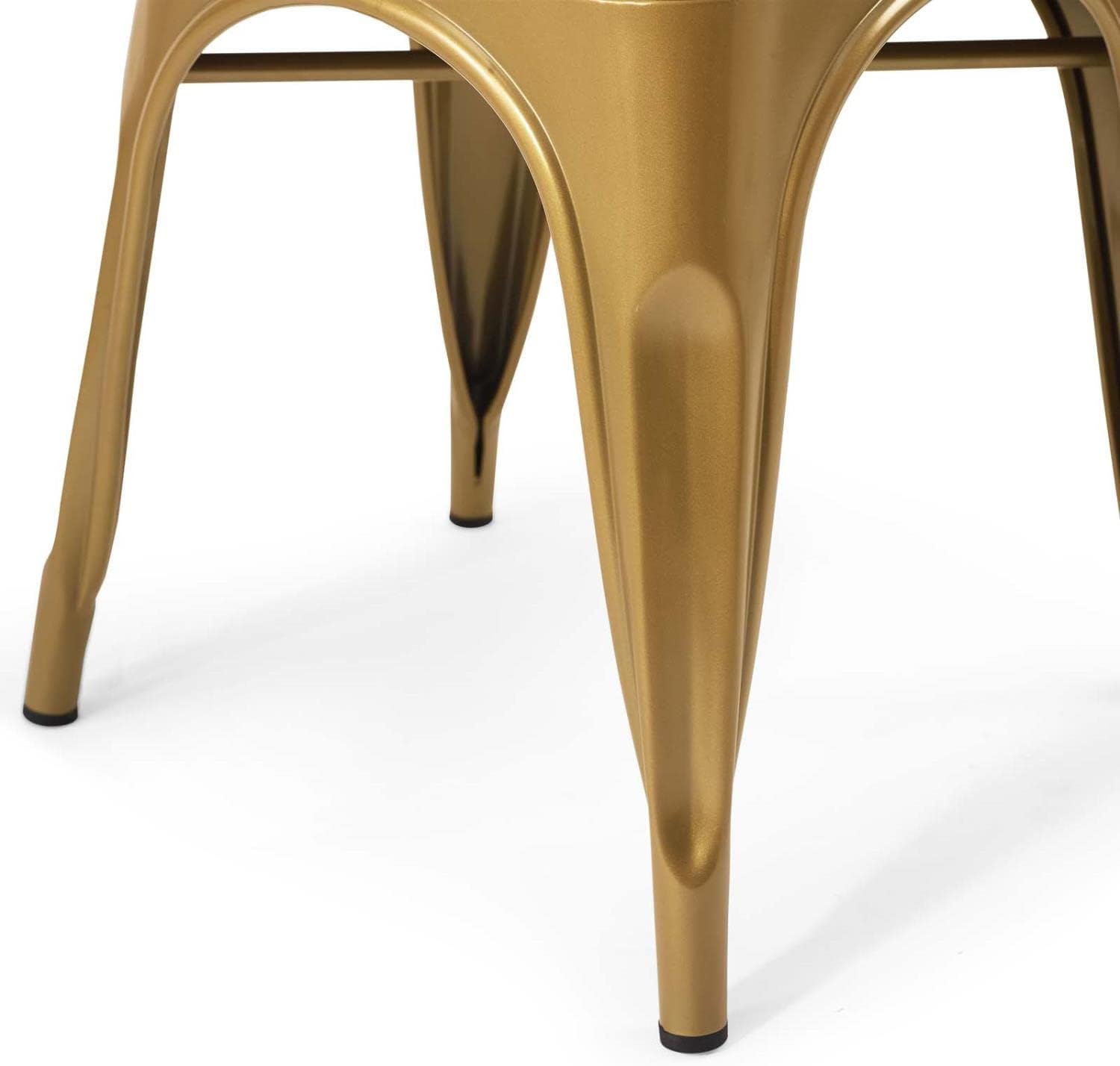 Industrial Modern Steel Metal Bistro Dining Chairs in Gold - Set of 2 - Image 2