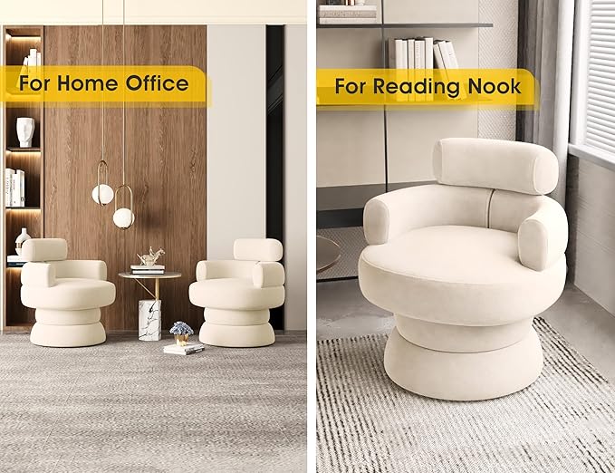 Mid-Century Modern 360° Swivel Accent Chair - Image 2